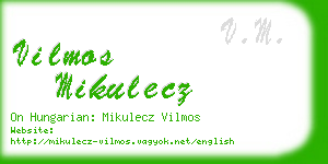 vilmos mikulecz business card